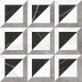Patterned --and-- Statement Black/Dark Grey Medium Format 260x410 - 595x595 Porcelain for Wall/Floor; Finish - Natural